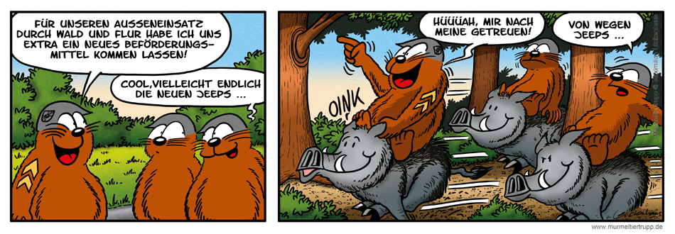 Murmeltiertrupp Comicstrip - Schweinsgalopp
