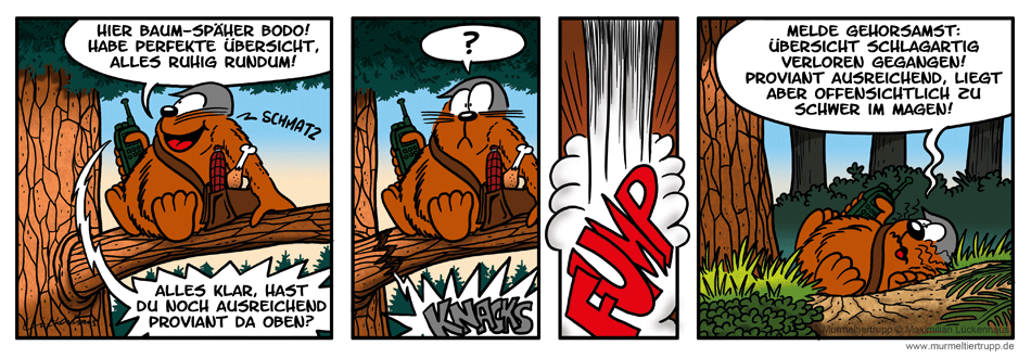 Murmeltiertrupp Comicstrip - schwer gegessen