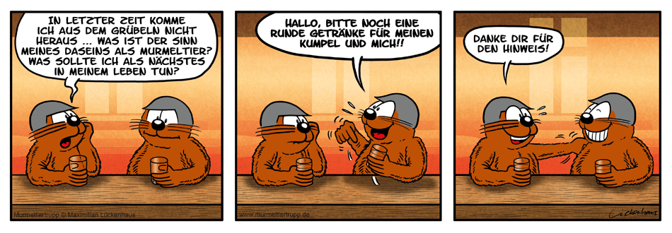 Murmeltiertrupp Comicstrip - Sinnkrise