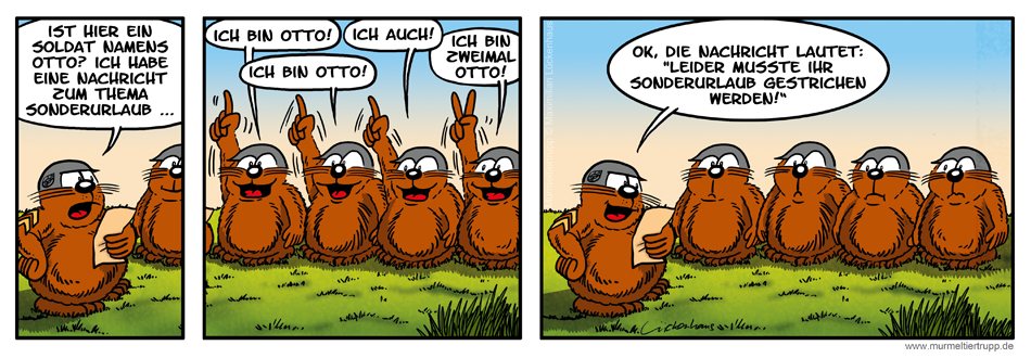 Murmeltiertrupp Comicstrip - Sonderurlaub