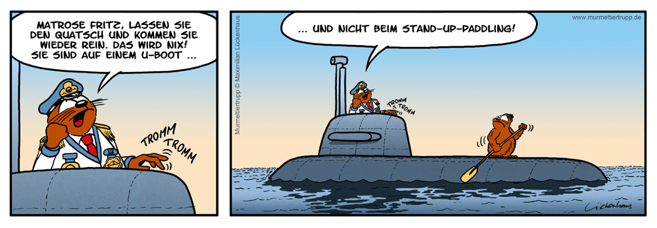 Murmeltiertrupp Comicstrip - Stand-Up-Paddling