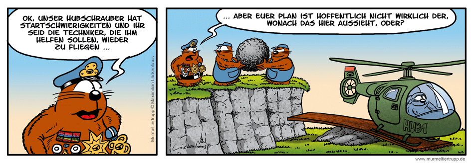 Murmeltiertrupp Comicstrip - Startschwierigkeiten