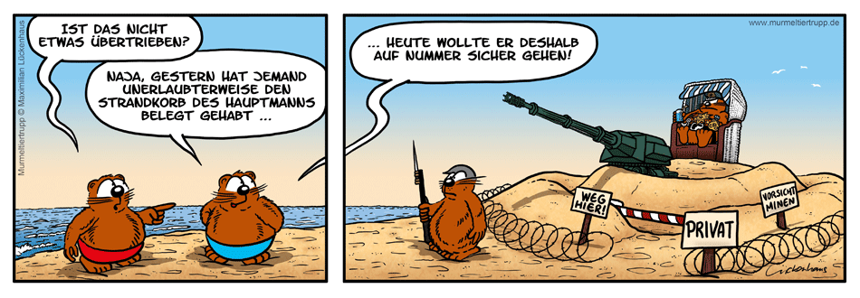Murmeltiertrupp Comicstrip - Strandkorb