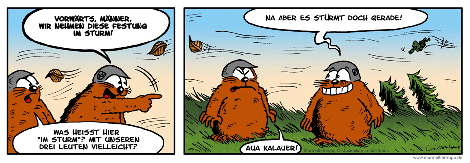 Murmeltiertrupp Comicstrip - Sturm