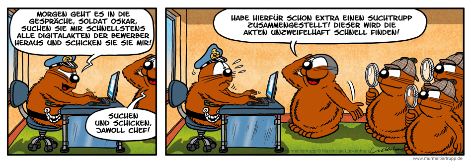 Murmeltiertrupp Comicstrip - Suchtrupp