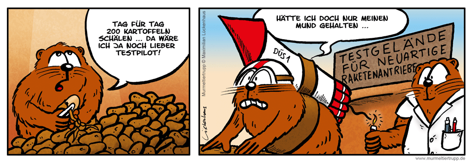 Murmeltiertrupp Comicstrip - Testpilot