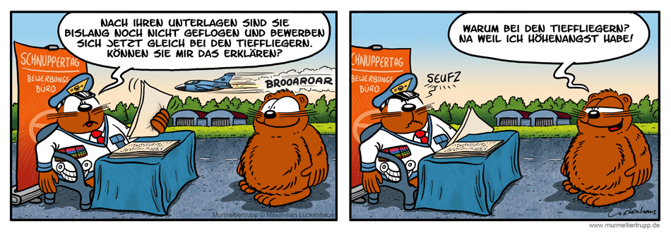 Murmeltiertrupp Comicstrip - Tiefflieger