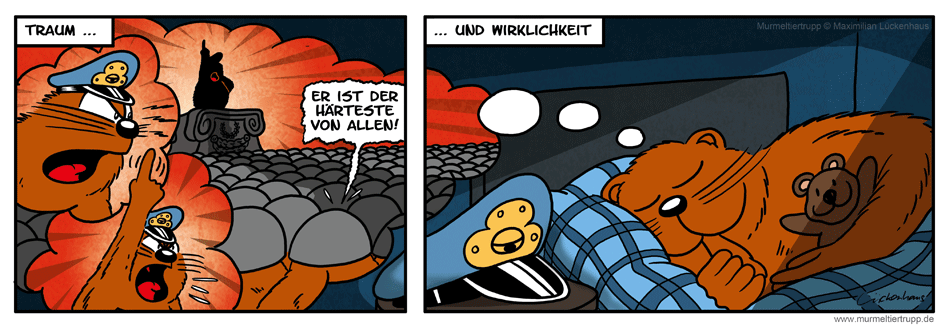 Murmeltiertrupp Comicstrip - Traum und Wirklichkeit