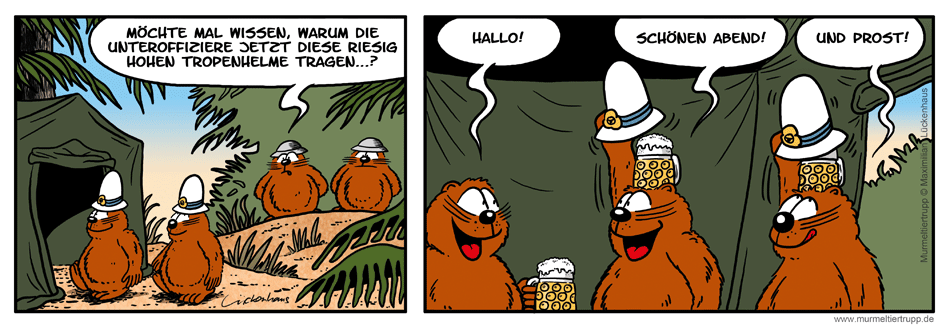 Murmeltiertrupp Comicstrip - Tropenhelm
