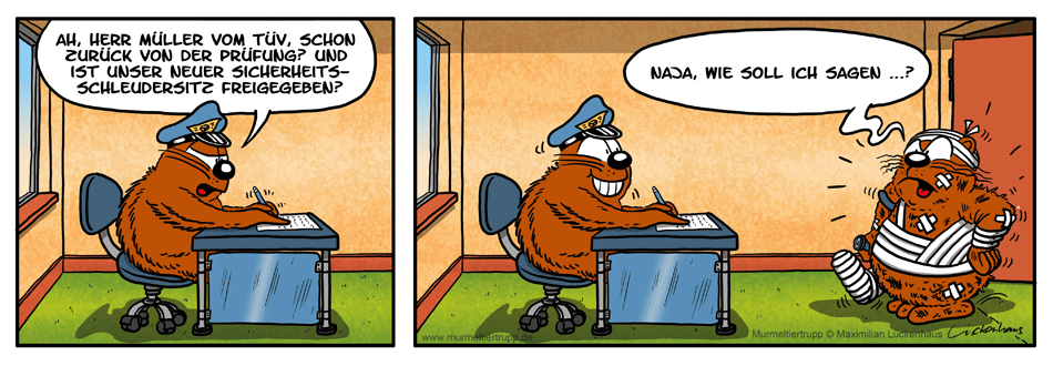Murmeltiertrupp Comicstrip - Tüvprüfung