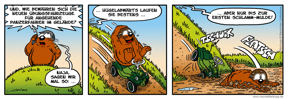 Murmeltiertrupp Comicstrip - Übungsfahrzeug