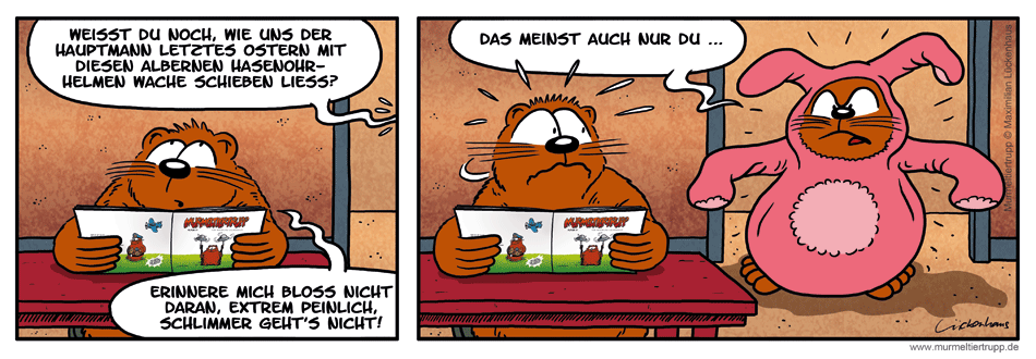 Murmeltiertrupp Comicstrip - Wachanzug