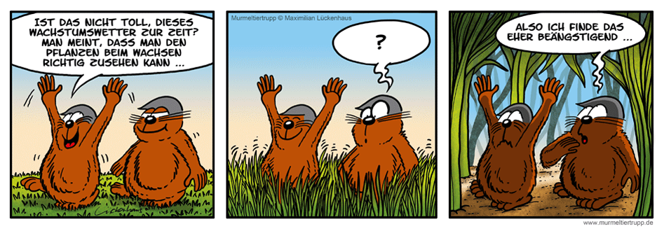 Murmeltiertrupp Comicstrip - Wachstumswetter