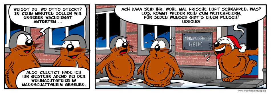 Murmeltiertrupp Comicstrip - Weihnachtsfeier