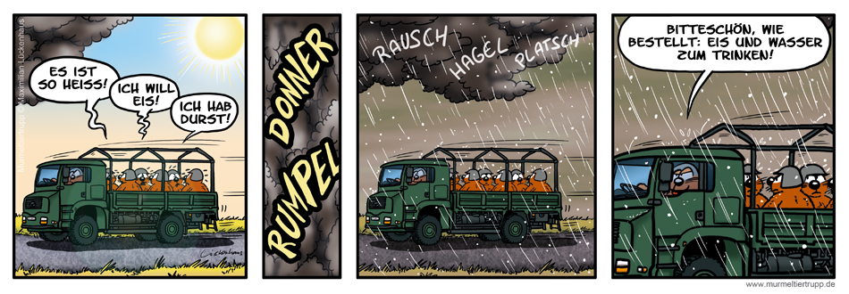 Murmeltiertrupp Comicstrip - wie bestellt