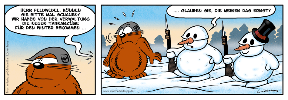 Murmeltiertrupp Comicstrip - Wintertarnanzug